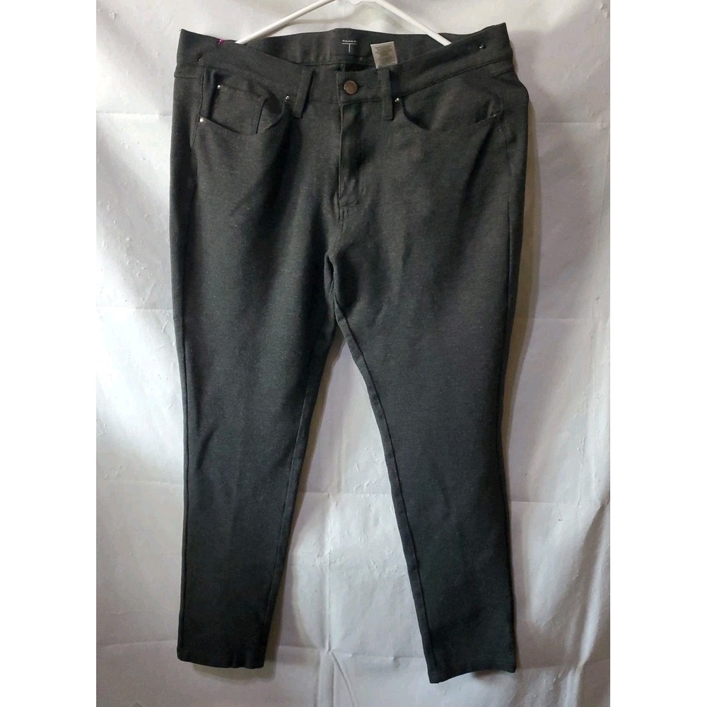 Tahari Stretch Cropped Ankle Pants Size 8 Pockets Zip Button 30W23.5L‎ Gray